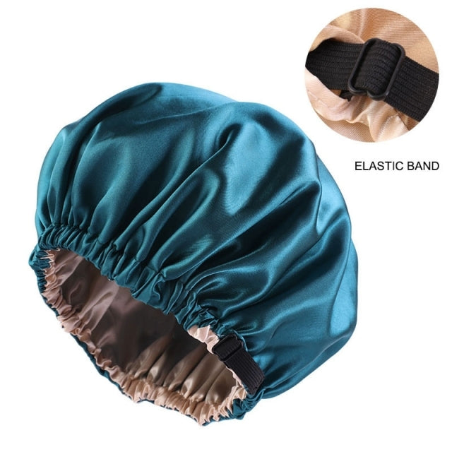 New Satin Hair Cap For Sleeping Silk Adjusting Button Night Hat