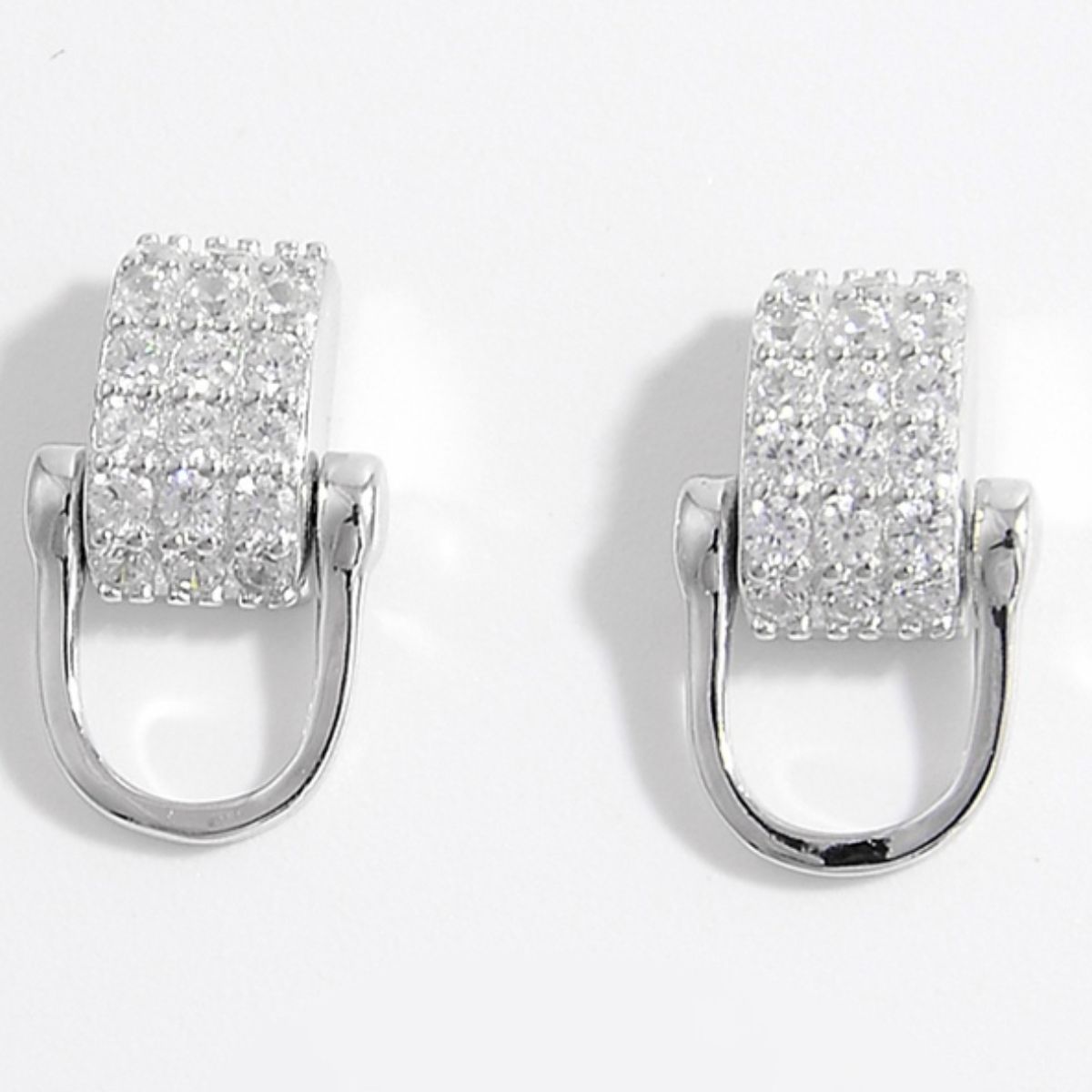 925 Sterling Silver Inlaid Zircon Earrings