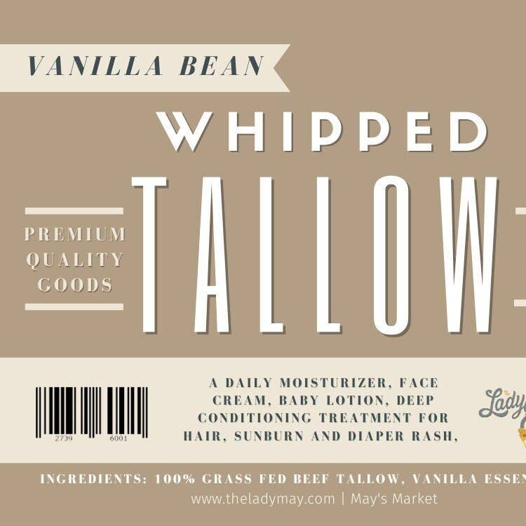 Vanilla Whipped Tallow - All Natural Grass Fed Beef Tallow Moisturizer