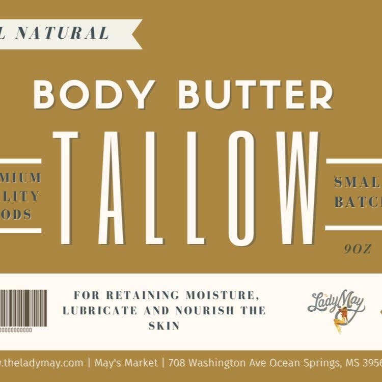 Tallow Body Butter - All Natural Grass Fed Beef Tallow Moisturizer