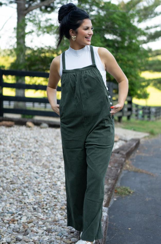 Reya Pocketed Loose Fit Corduroy Overall