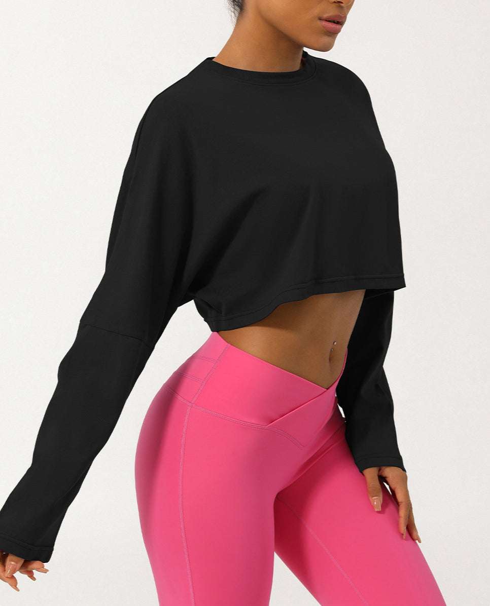 Long Sleeve Crop Athletic Sweatshirt T-Shirt