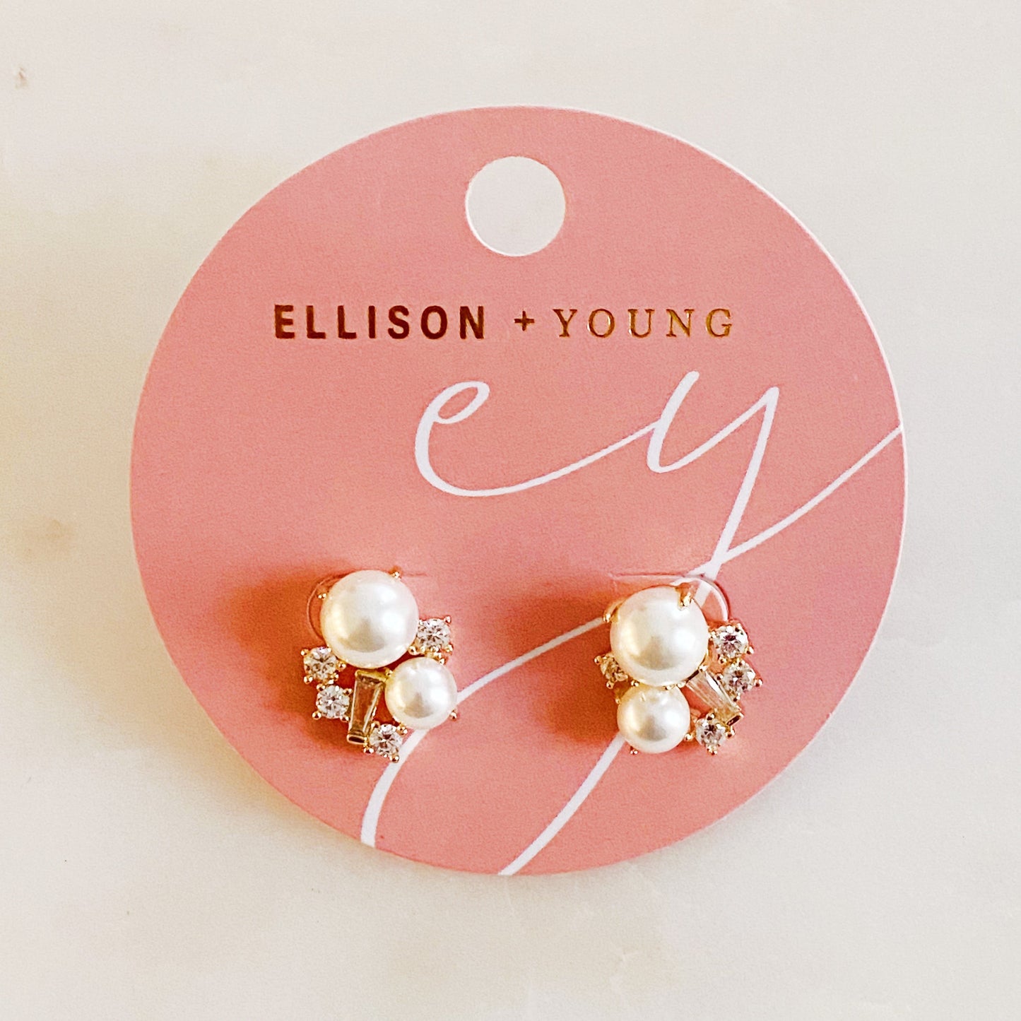 Estate Pearl And Shine Stud Earrings