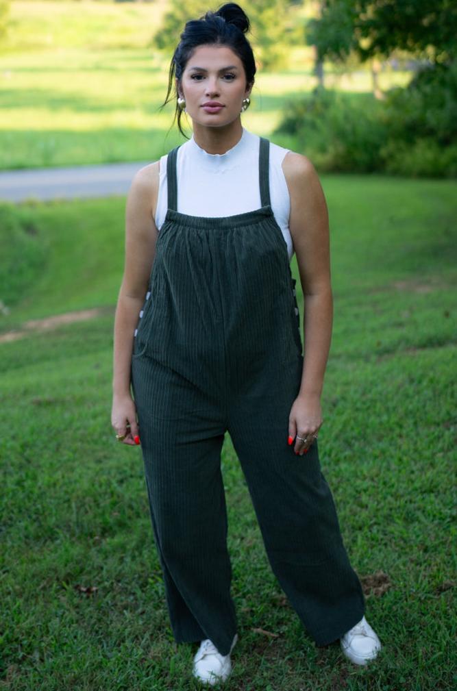 Reya Pocketed Loose Fit Corduroy Overall