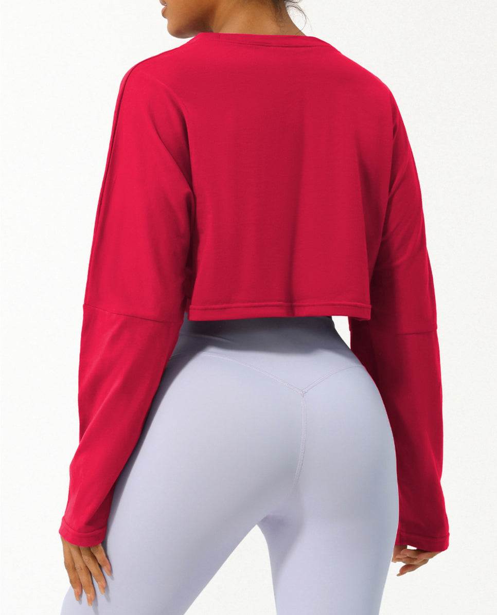 Long Sleeve Crop Athletic Sweatshirt T-Shirt