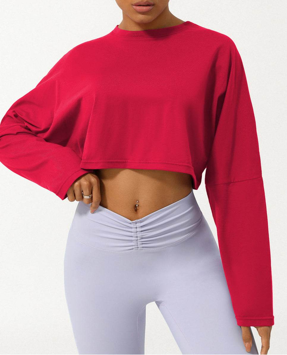 Long Sleeve Crop Athletic Sweatshirt T-Shirt