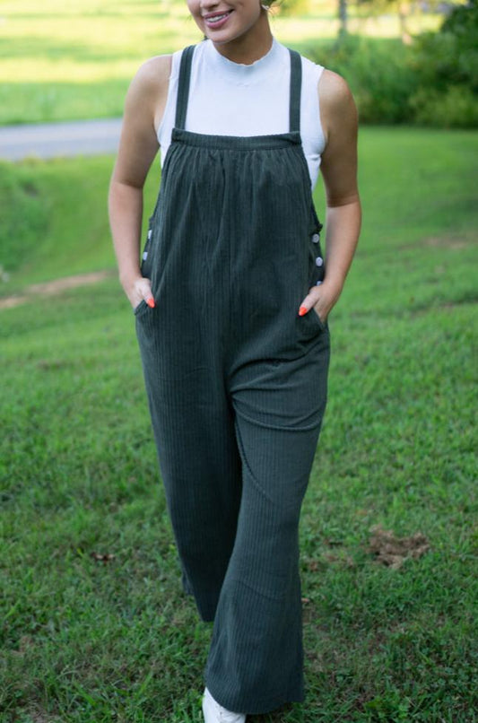 Reya Pocketed Loose Fit Corduroy Overall