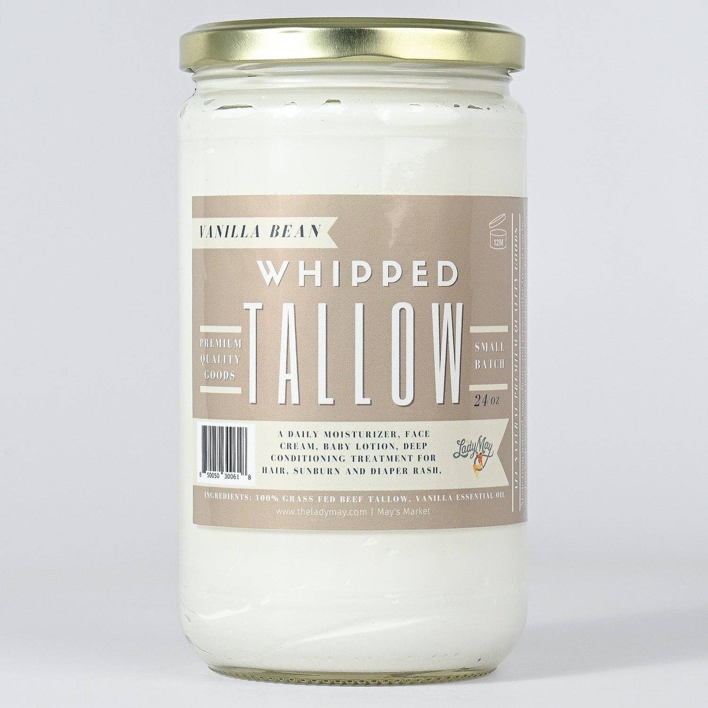 Vanilla Whipped Tallow - All Natural Grass Fed Beef Tallow Moisturizer