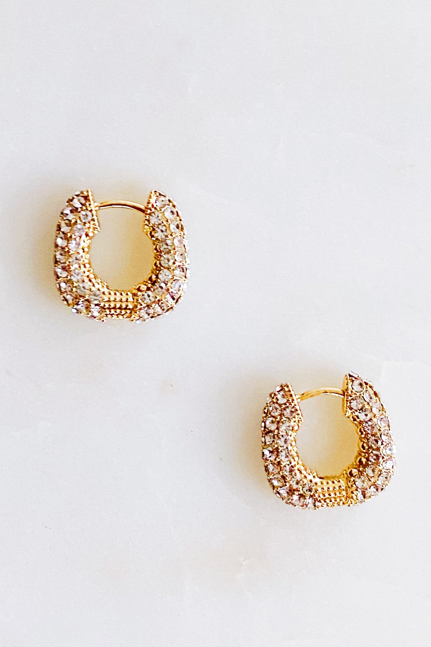 Shine Up Square Huggie Hoop Earrings