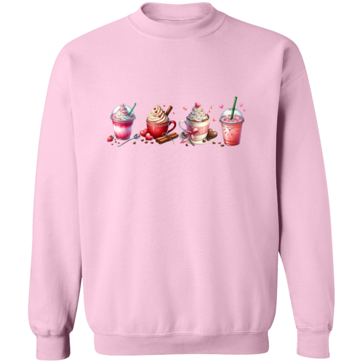 Caffeinated Love Valentines Day Crewneck Pullover Sweatshirt