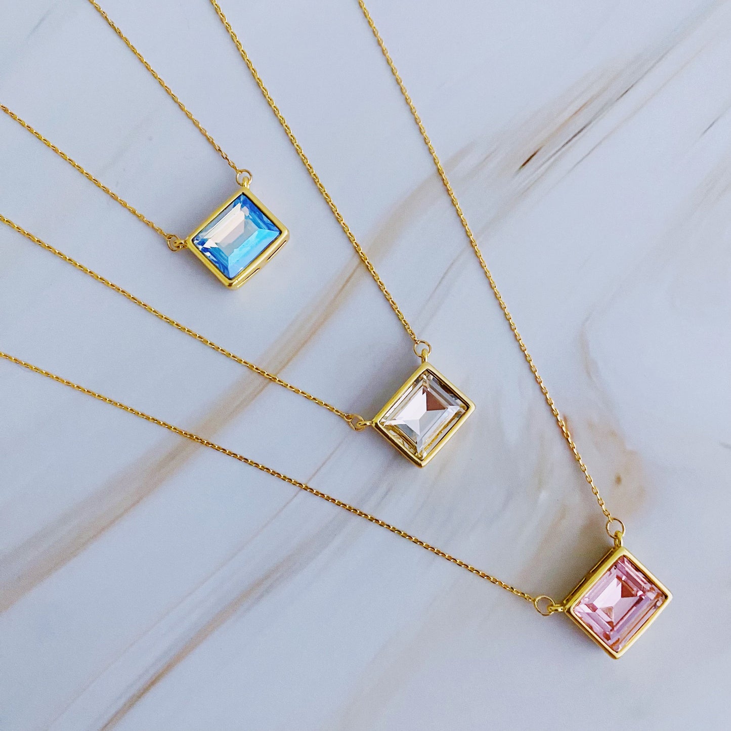 Sweet Square Pendant Necklace