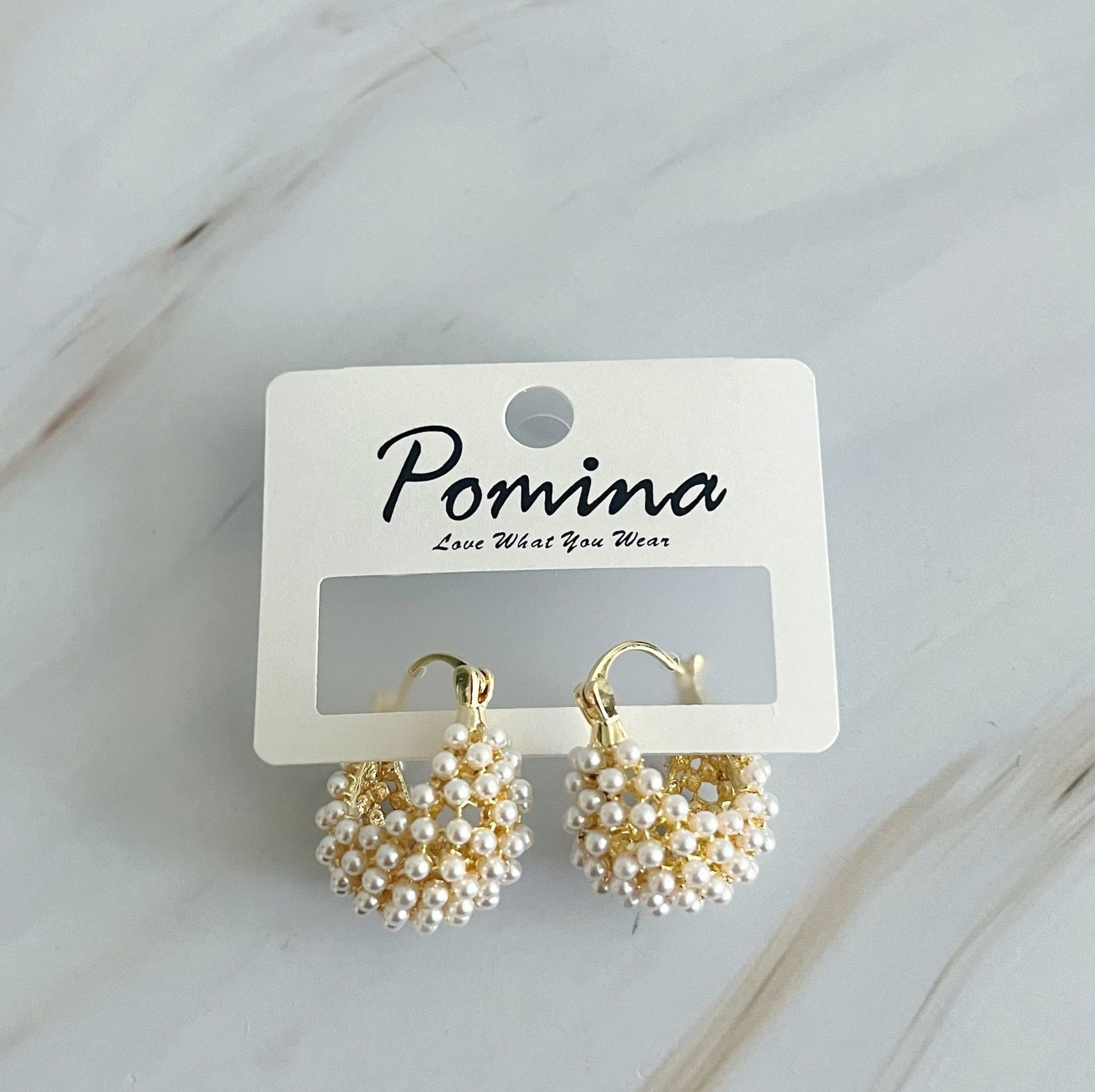 Pearl Knit Hoop Earrings