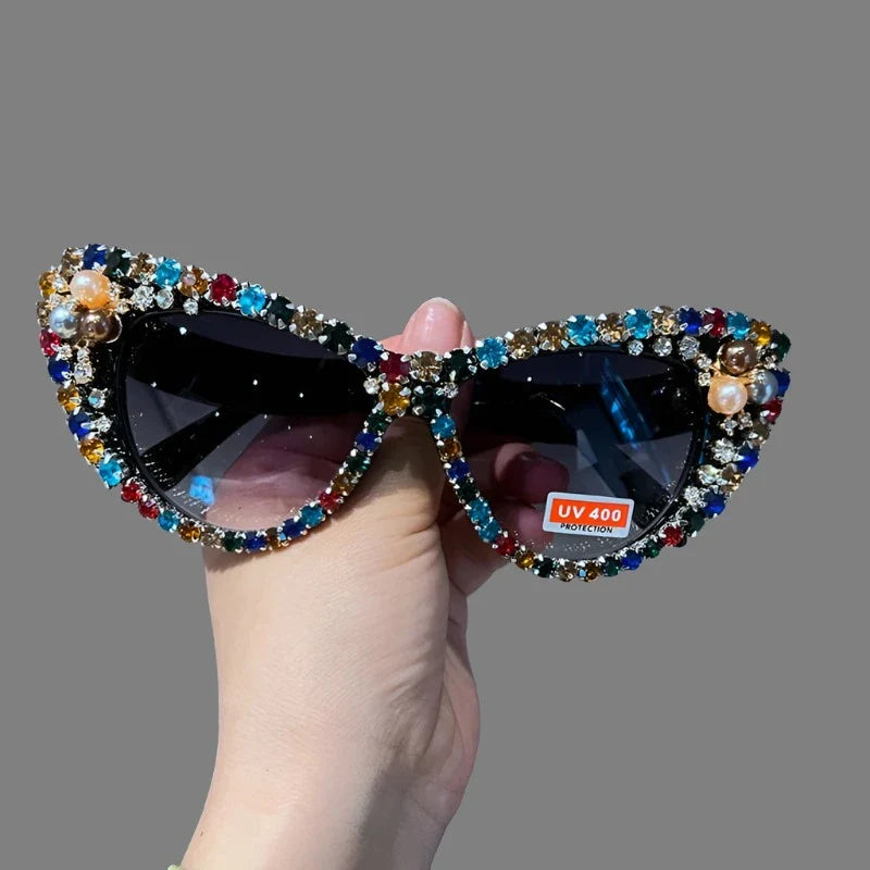 Hand designed bejeweled sunglasses