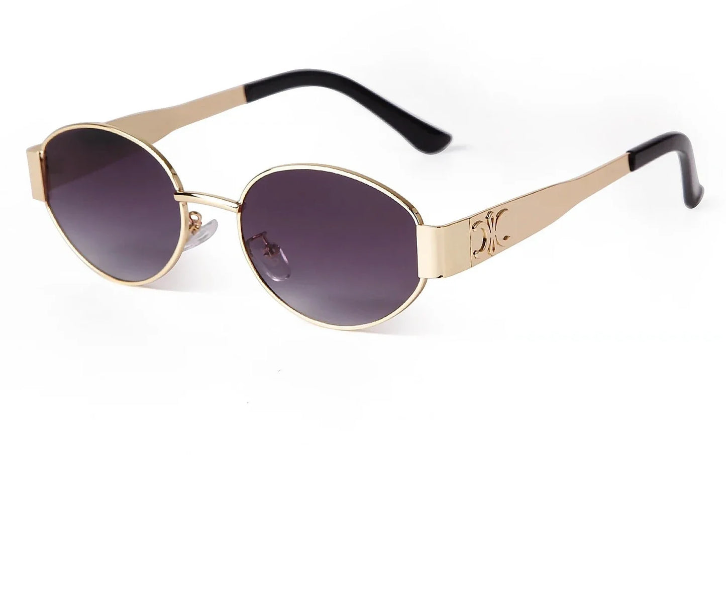 Retro Metal Frame Oval Sunglasses