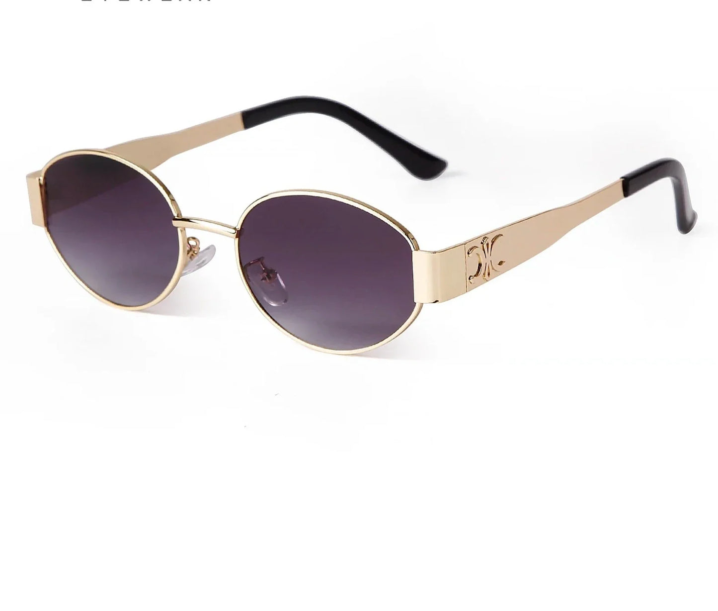 Retro Metal Frame Oval Sunglasses