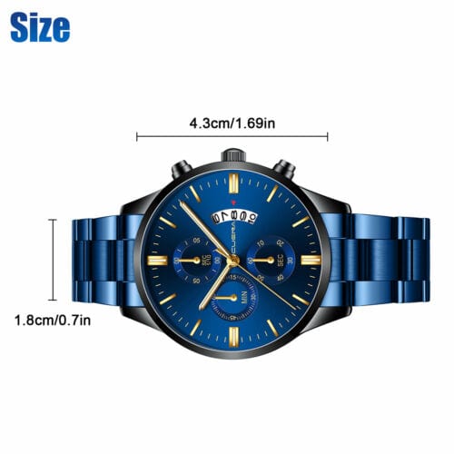 Classic Stainless Steel Quartz Men's Waterproof Relojes De Hombre Wristwatch