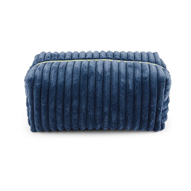 Vertical Stripes Corduroy Cosmetic Bag