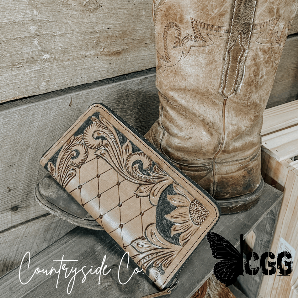 Frontier Tooled Leather Wallet by Countryside Co.