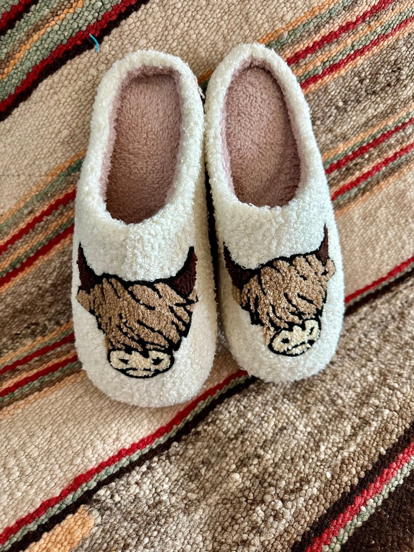 Scottish Highlander Cow Slippers | Fuzzy Cowgirl House Shoes, Gift for Cowgirl,  Dorm Shoes, Highlander Slippers