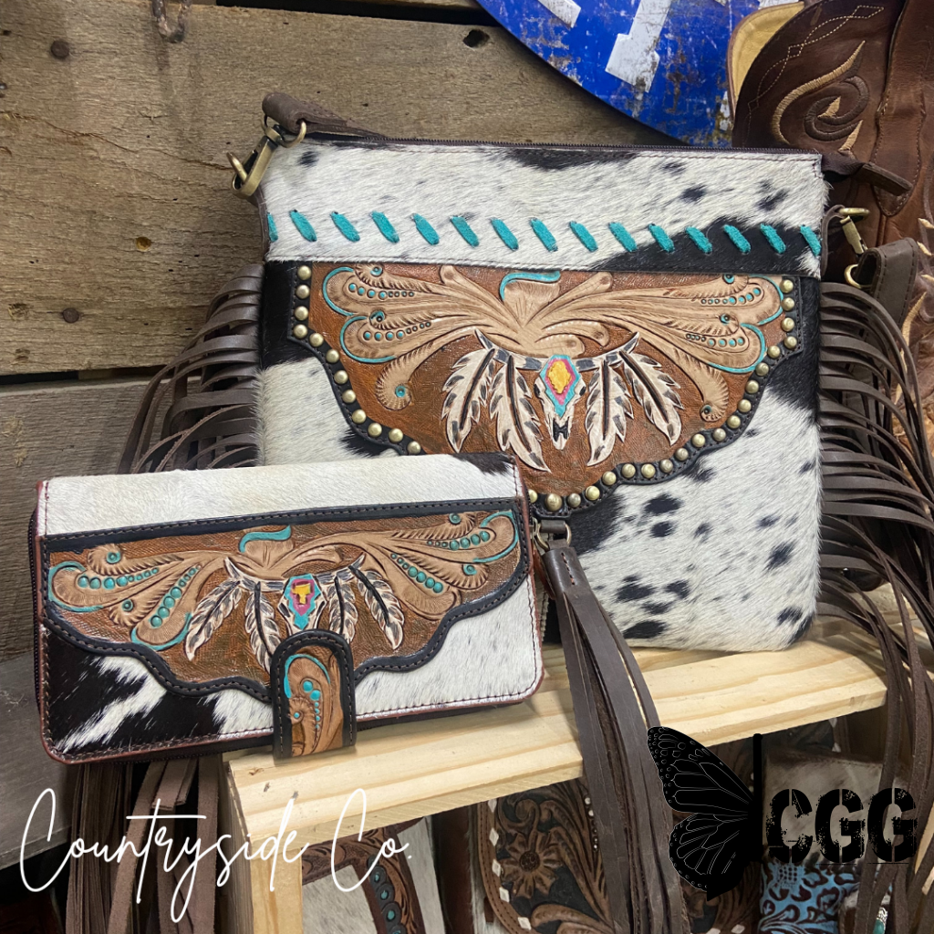 Sierra Cowhide Fringe Concealed Carry  Purse