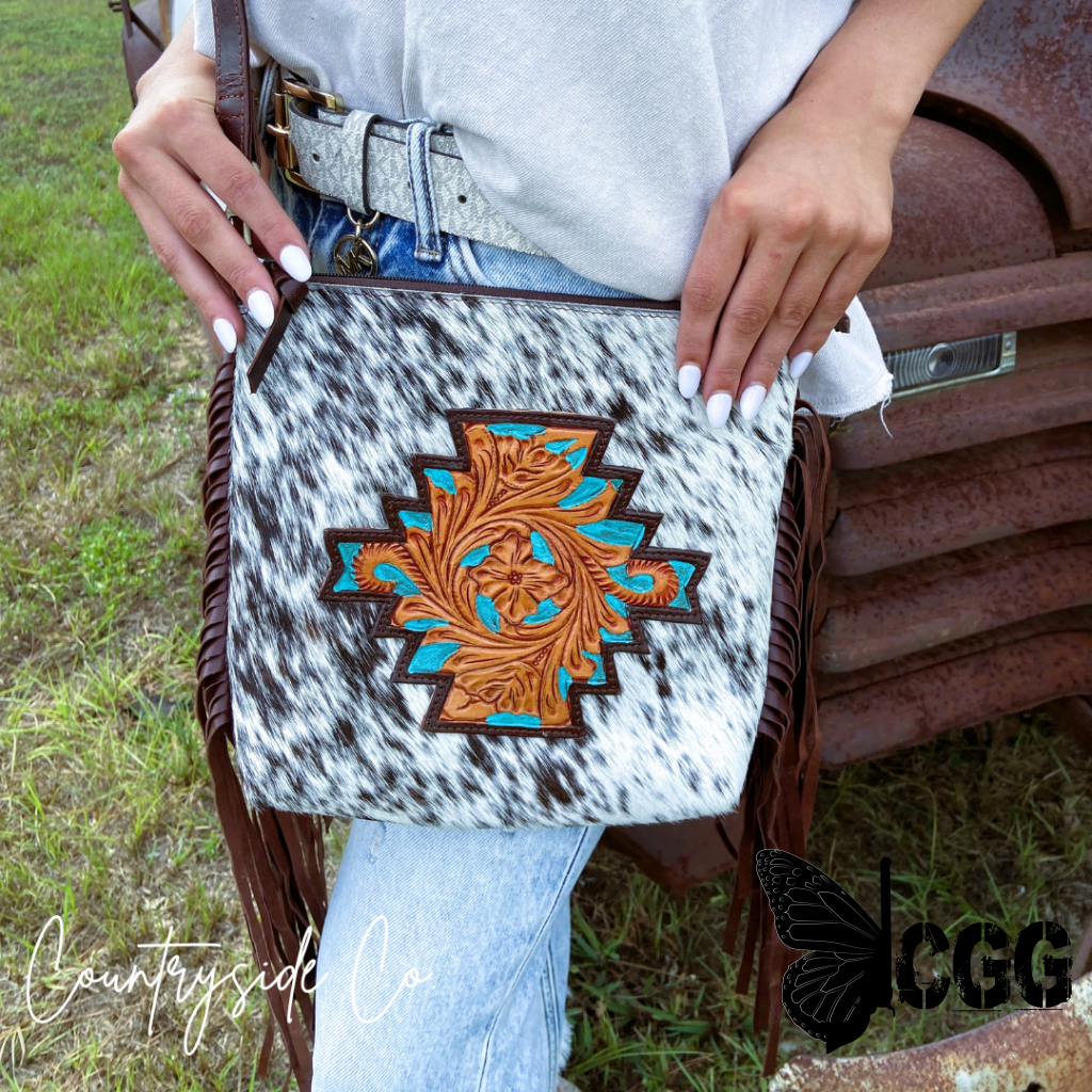 Tanya Cowhide Fringe Concealed Carry  Purse