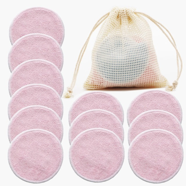 Reusable Bamboo Makeup Remover Pads 12pcs/Pack Washable Rounds