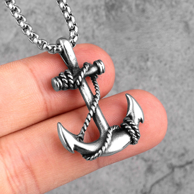 Stainless Steel Sea Anchor Sailor Men Necklaces Chain Pendants